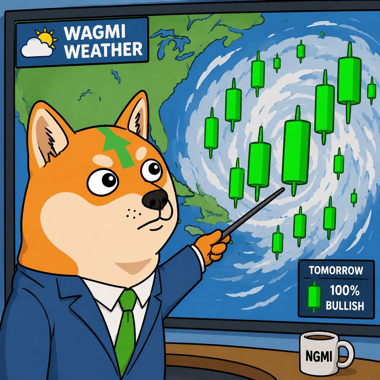 The UPDOG anchor presenting the candle forecast